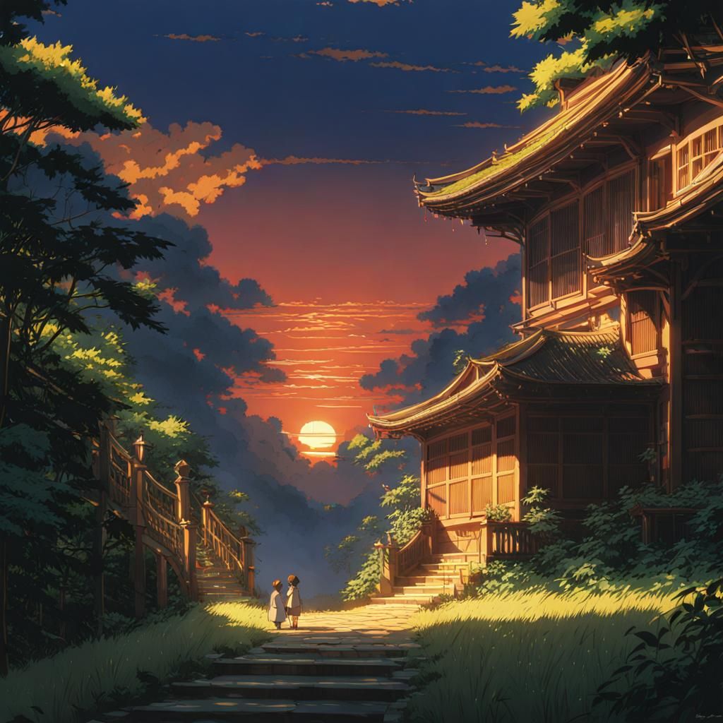 Cerberus in Studio Ghibli Anime Style