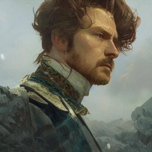 Hyperdetailed Portrait of a Scottish Person, Art Nouveau Sty...