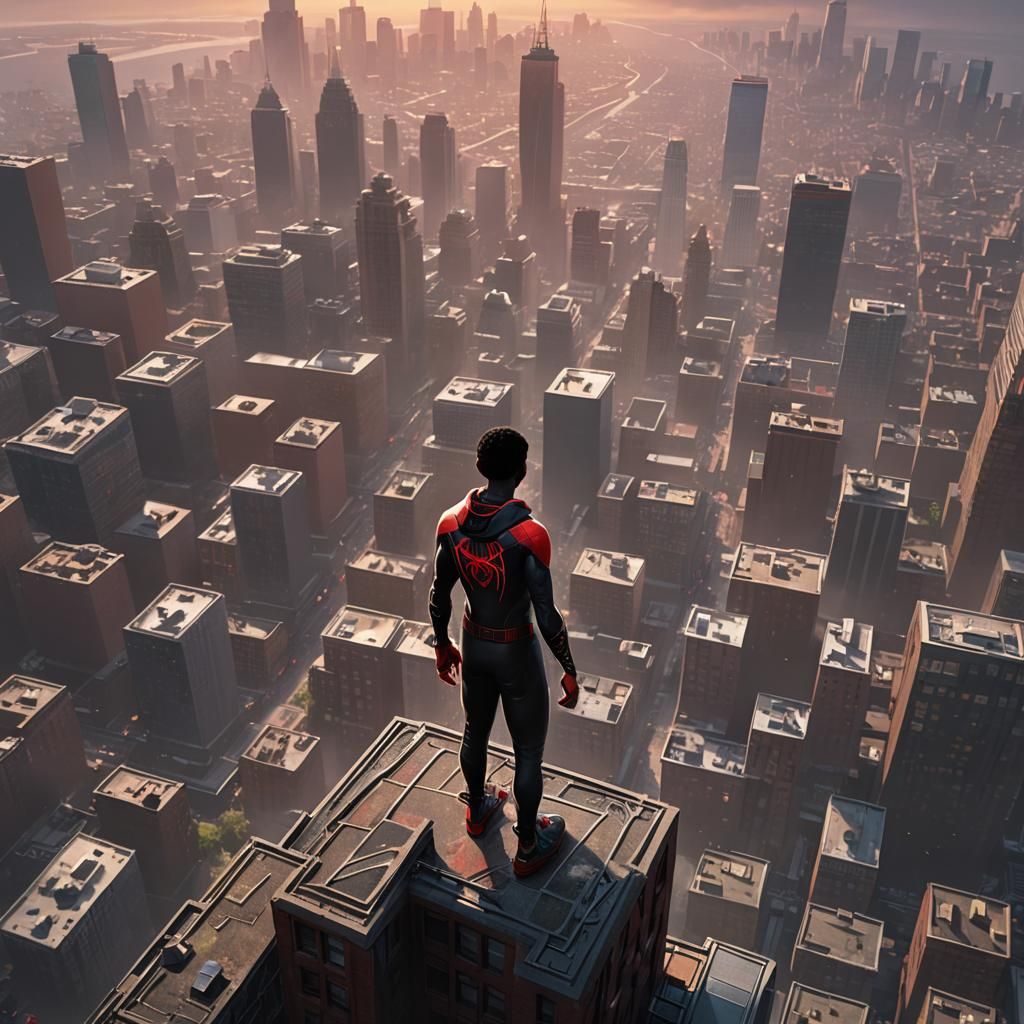 Epic Cinematic Painting of Miles Morales