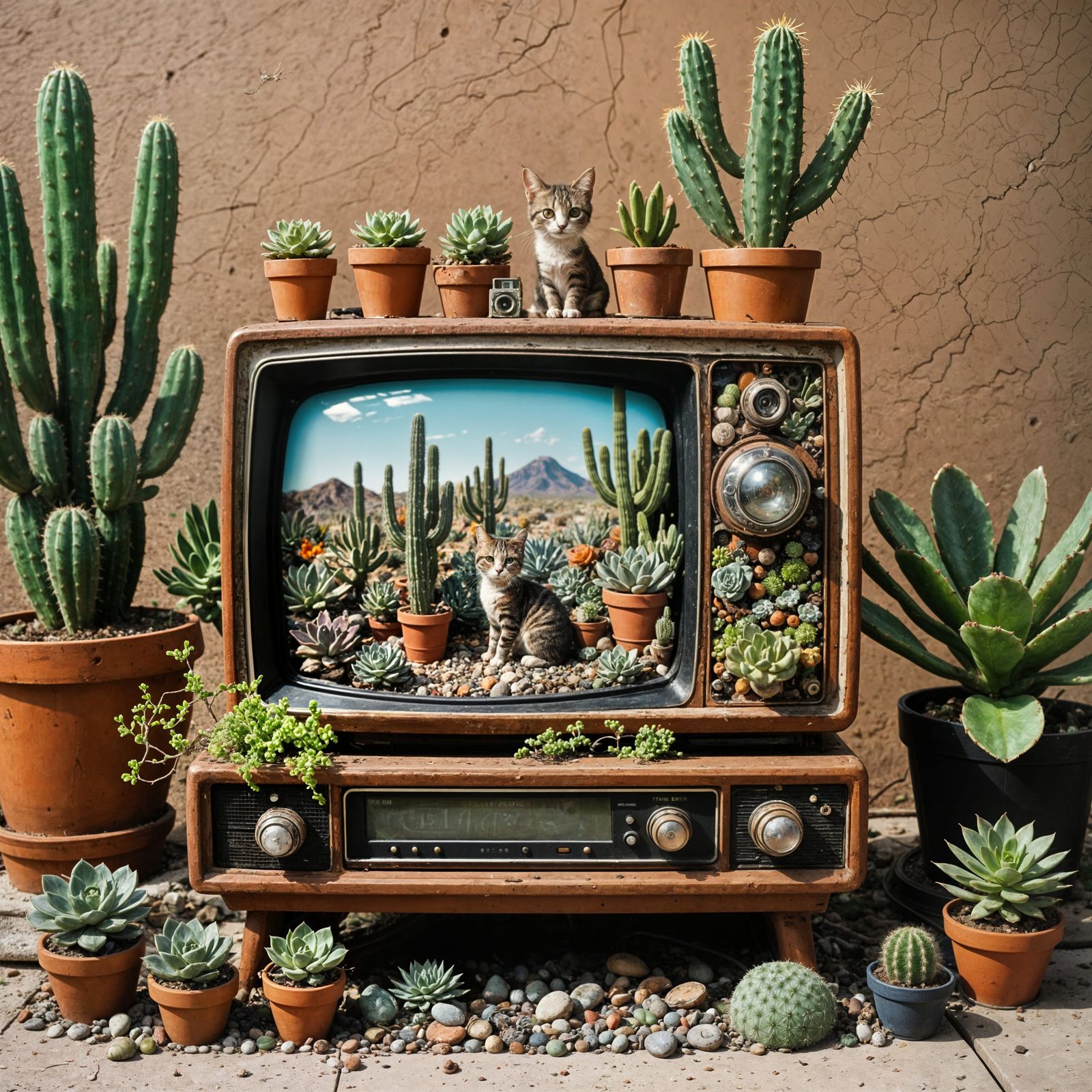 Curious Cat Finds a Desert Oasis in Old TV