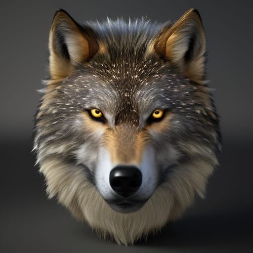 Iridescent Wolf Galaxy in Octane Render