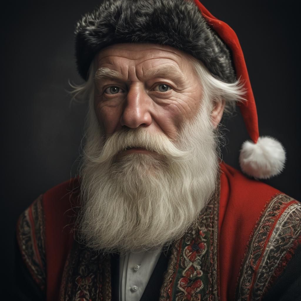 Norwegian Santa Claus in a Professional Christmas Portrait