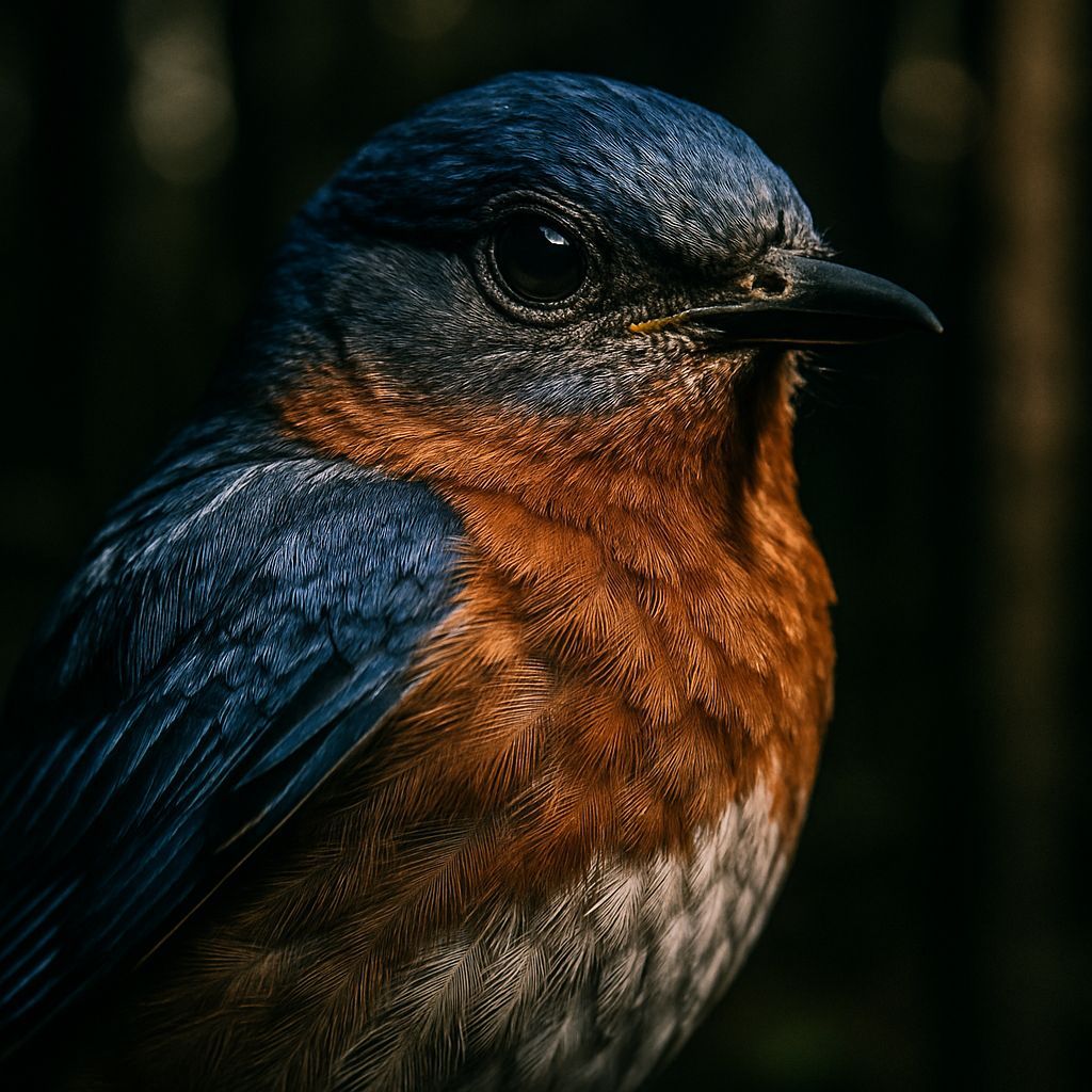 Detailed Close-Up Photo of an Eastern Bluebird