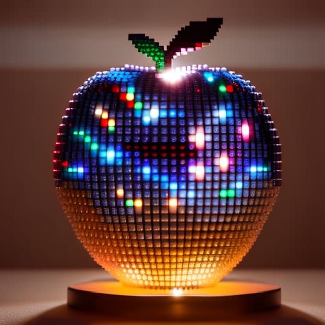 Pixel Art Pac-Man in Glass Apple