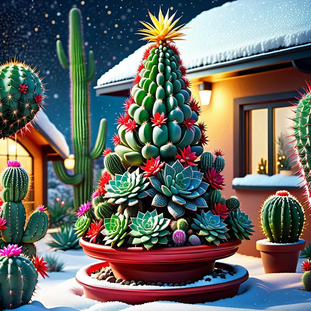 Succulent Cactus Christmas Tree