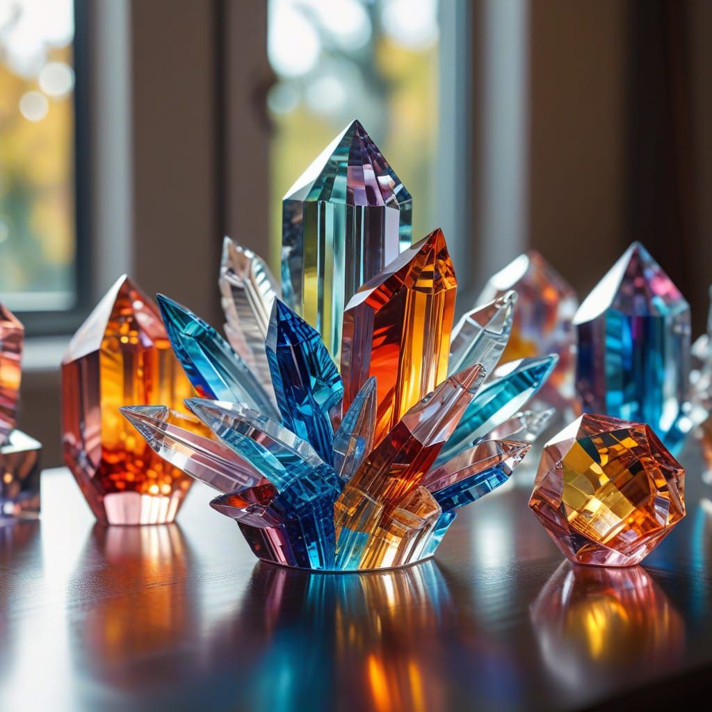 Vibrant Crystal Sculptures in Fauvist Expressionism