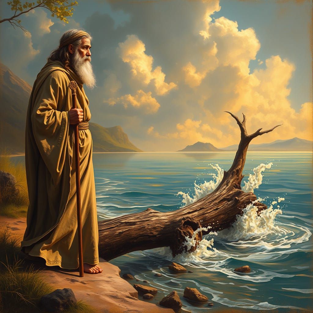 Moses Miraculously Sweetens the Bitter Waters in a Golden Bi...