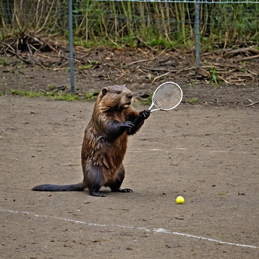 Beaver Plays Badminton