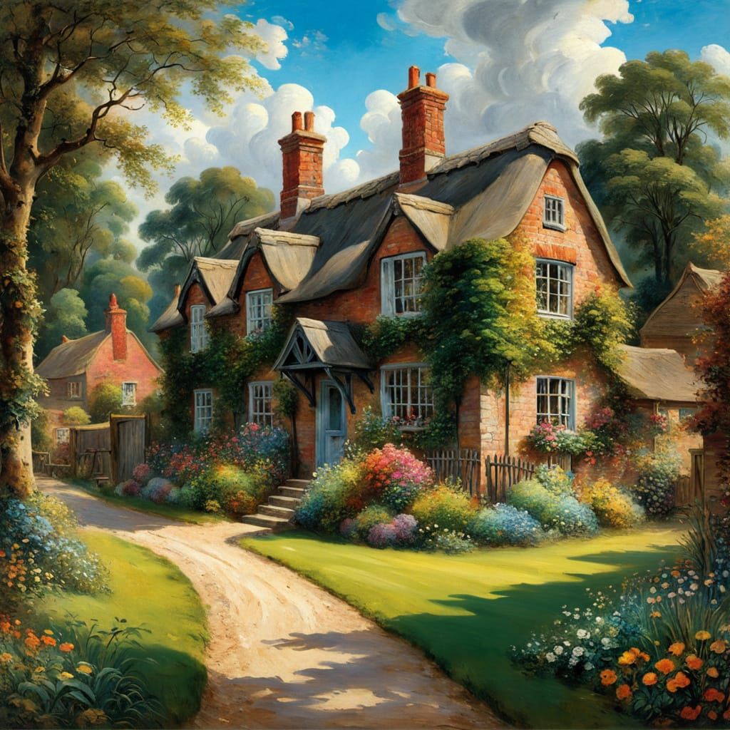 Radiant Cottage in Detailed Countryside Scene