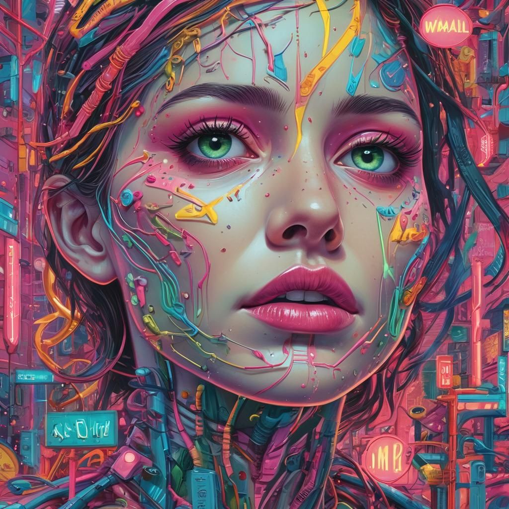 Pop Art Anatomical Cover in Neon Colors