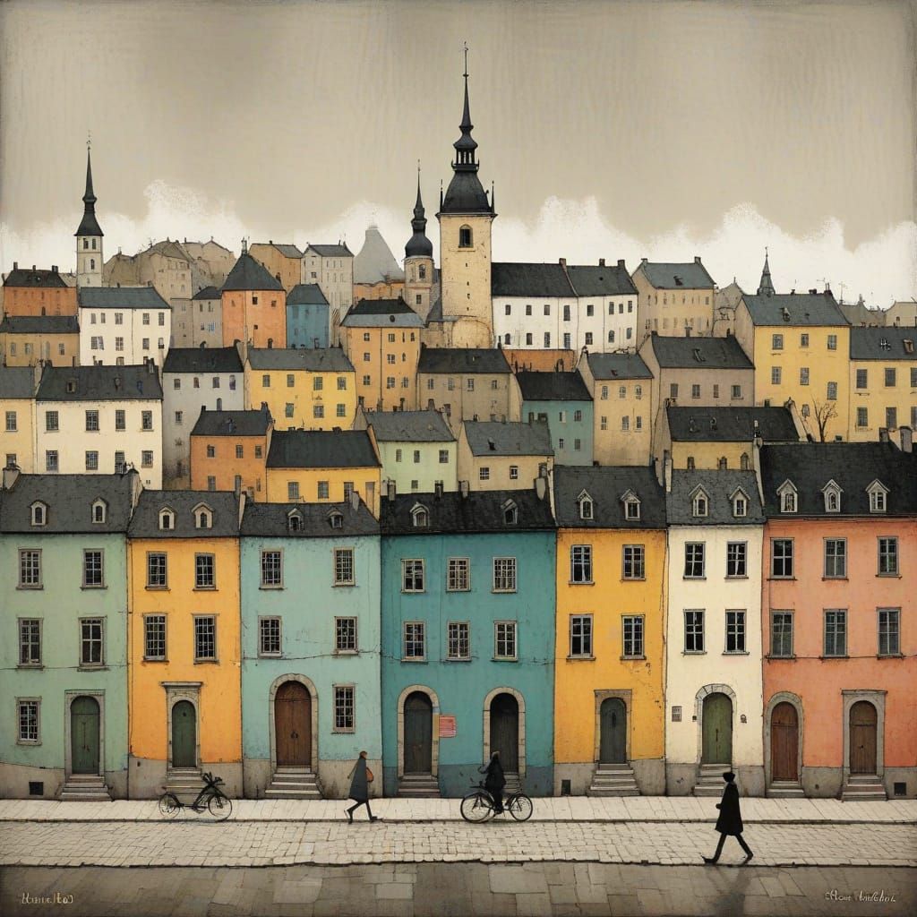 Lviv in Whimsical Minimalist Style