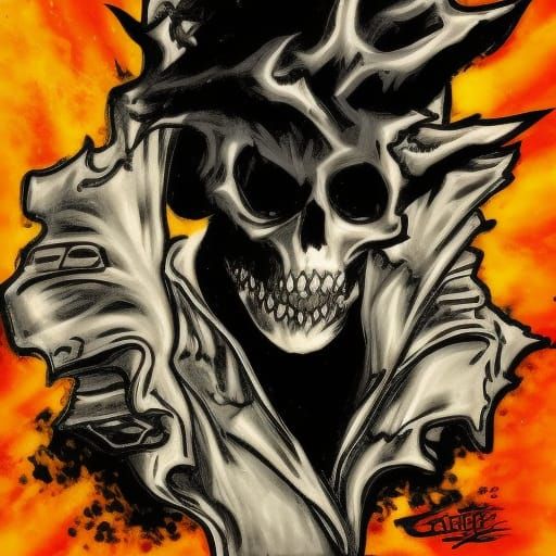 Ghost Rider Graffiti Art in Ultra Quality