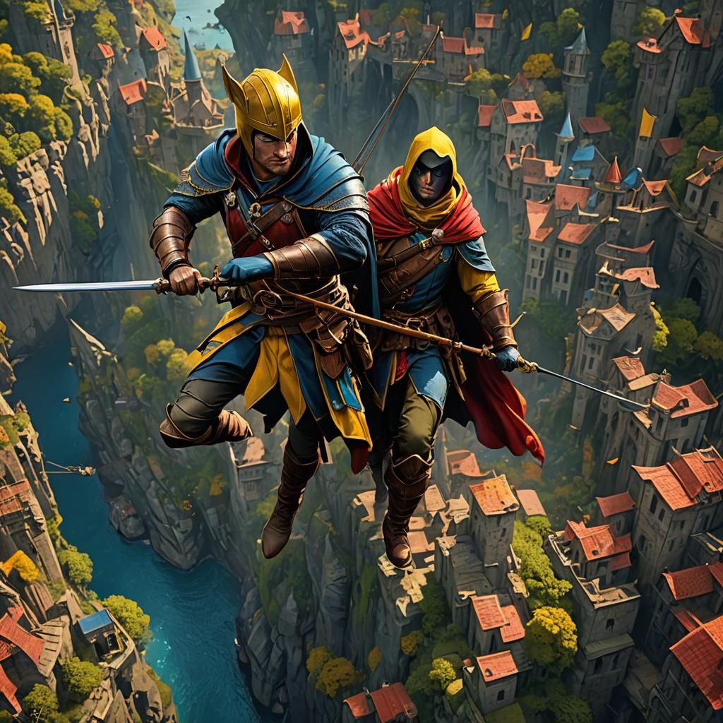 Robin Hood-Inspired Superhero with Bow and Arrow