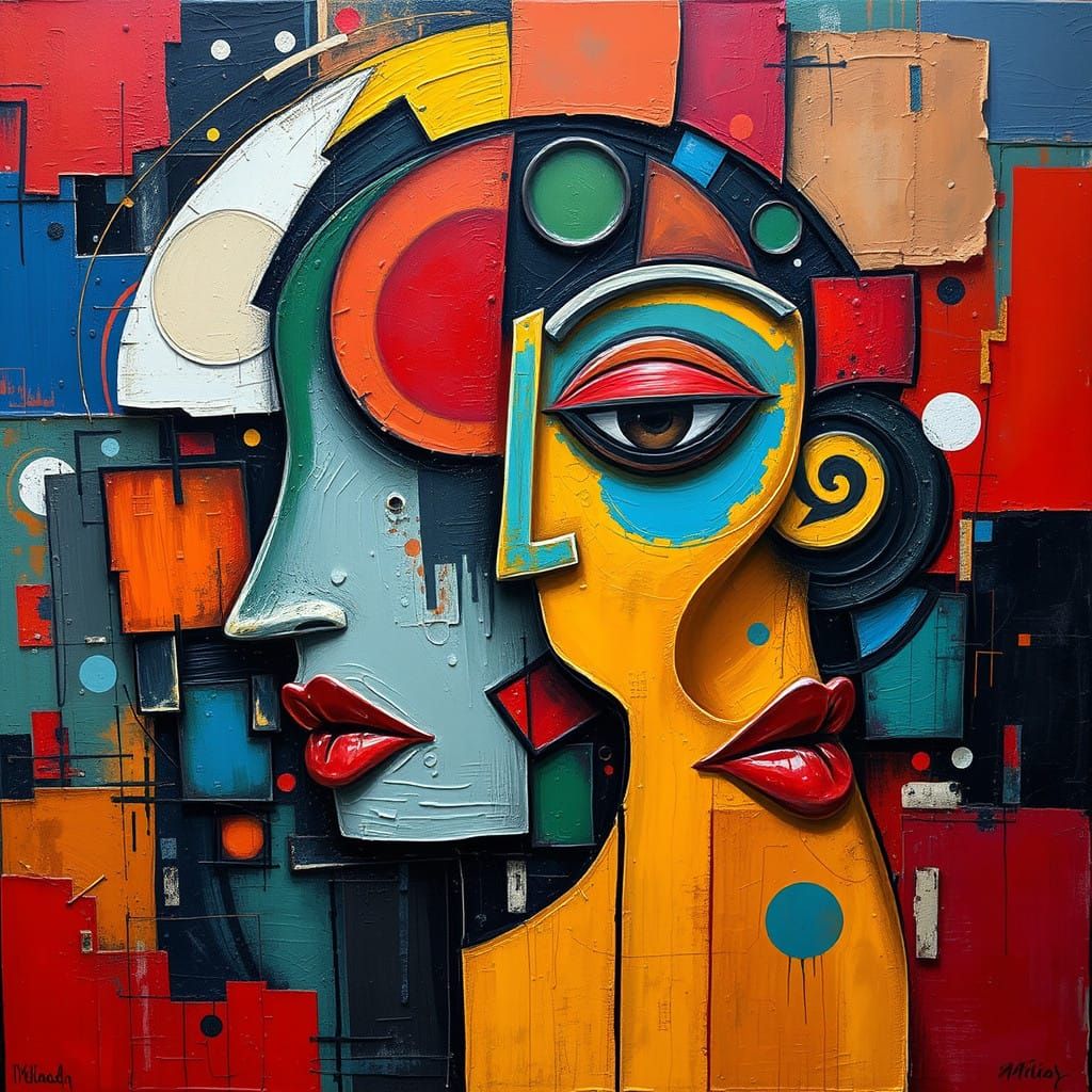 Vibrant Abstract Art Painting Emphasizing Freedom and Imagin...