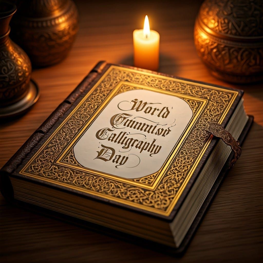 Illuminated Medieval Book for World Calligraphy Day