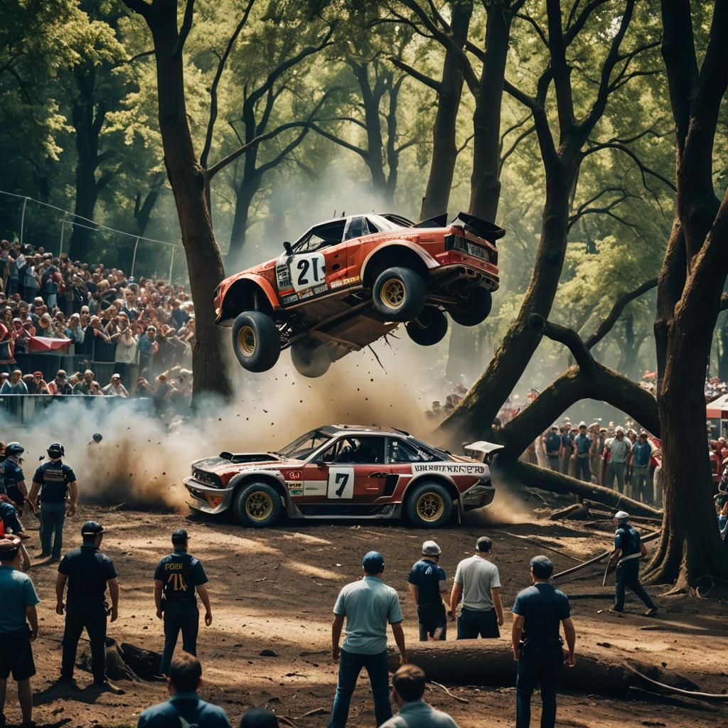 Dramatic Race Car Crash with Cinematic Lighting