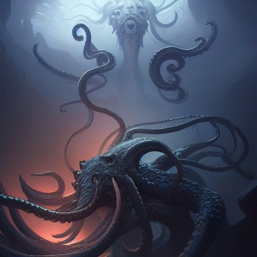 Epic Kraken Rises: Dark Fantasy Concept Art