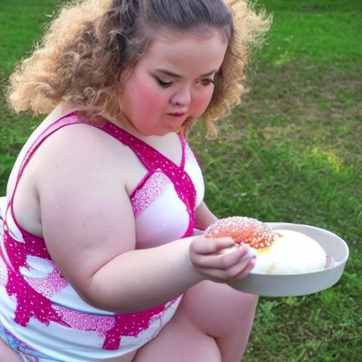 Girl with Wedgie Eats Donut