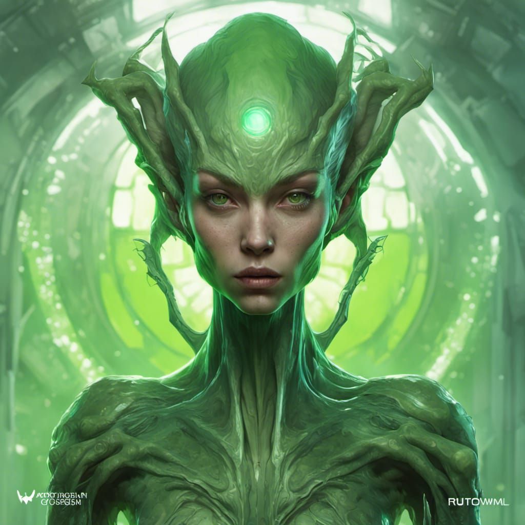 Hybrid Alien Portrait in Hyperdetailed Style