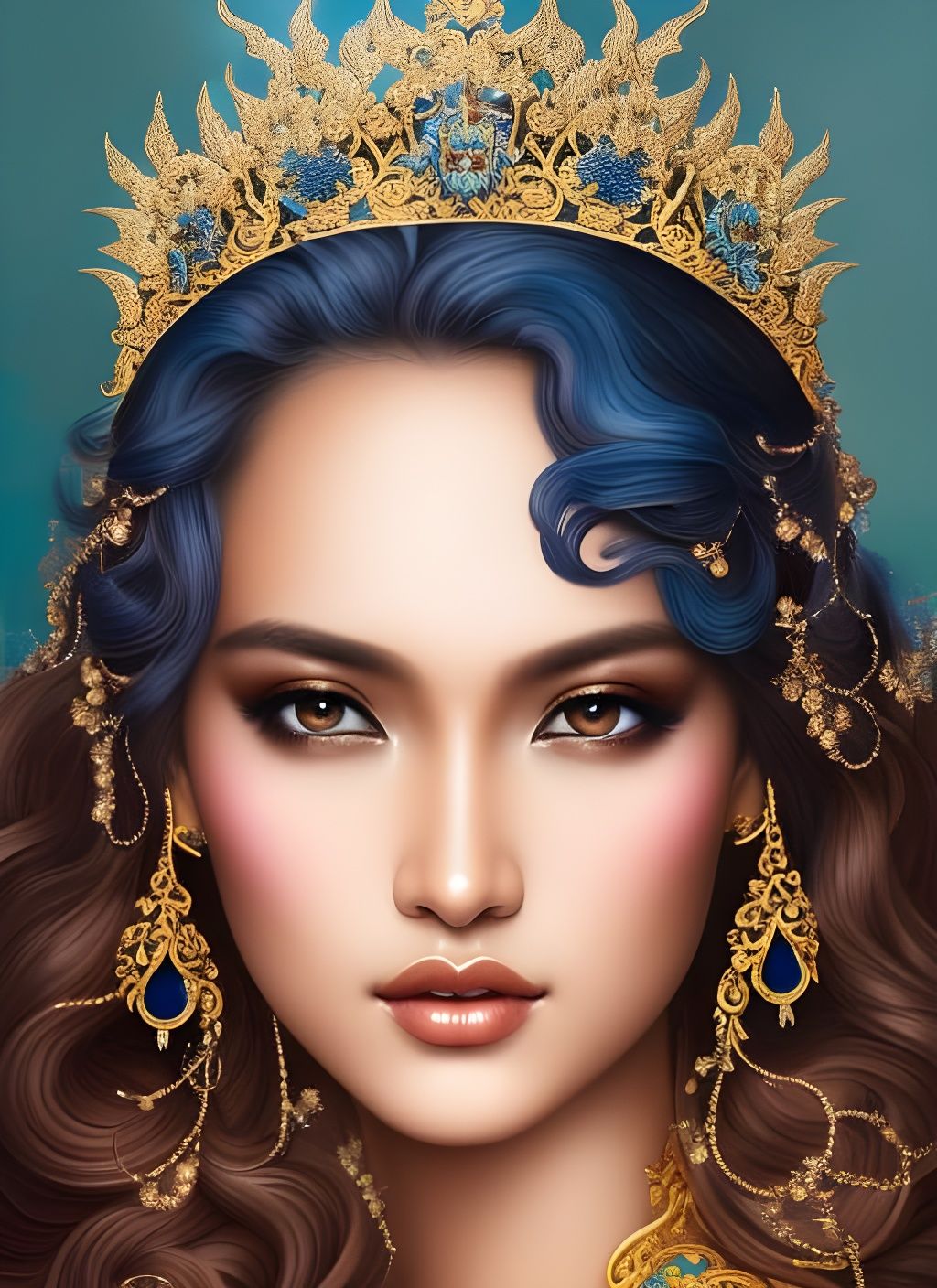 Ornate Tiara Crown on a Goddess Model