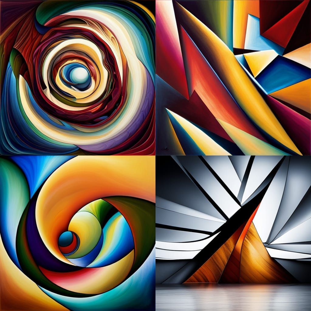 Geometric Abstract Art with Recognizable Forms