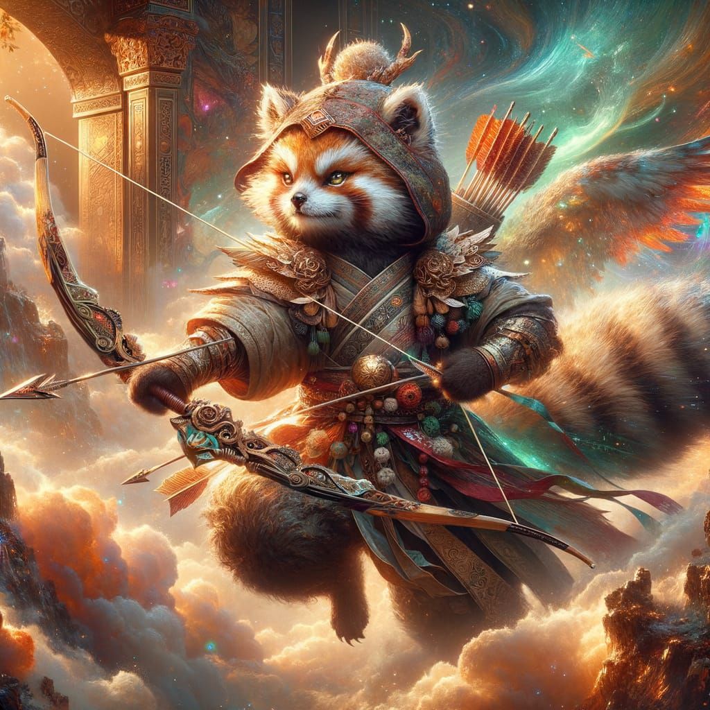 Epic Dungeons and Dragons Archer Tanuki in Fantastical Matte...