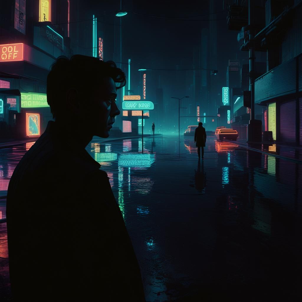 Neon Cityscape in the Weird Way Dimension