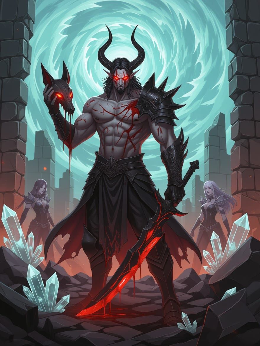 Cyber-Gothic Nightmare: Ryke Amidst Temporal Ruin