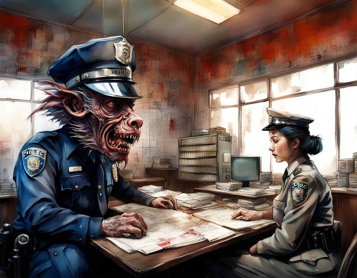 Macabre Body Horror Monster Invades Police Station