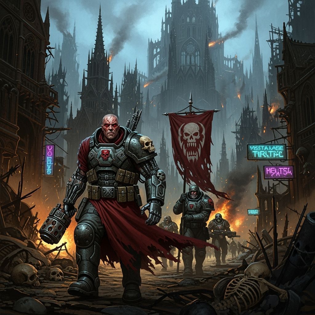 Intense Grimdark Scene in Historical Painting Style