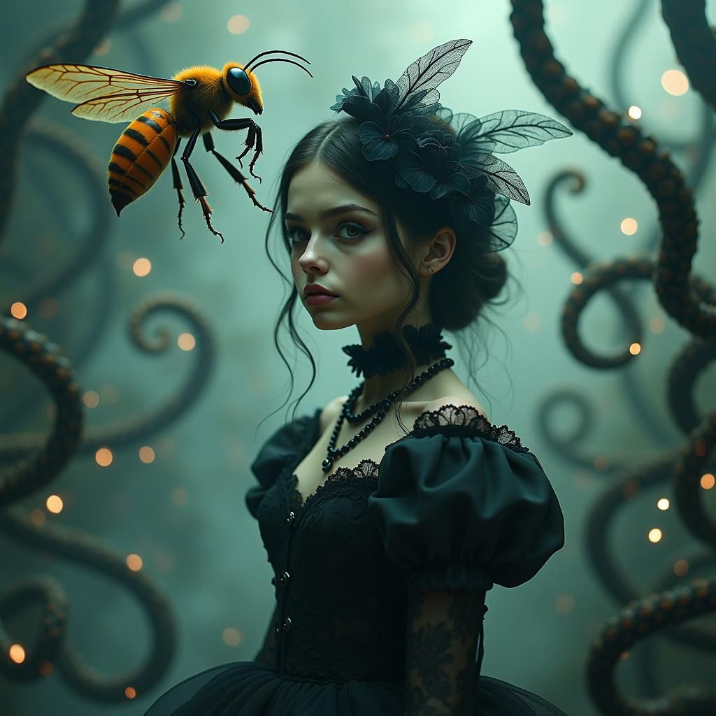 Eerie Vapor Mist with Luminescent Tentacles