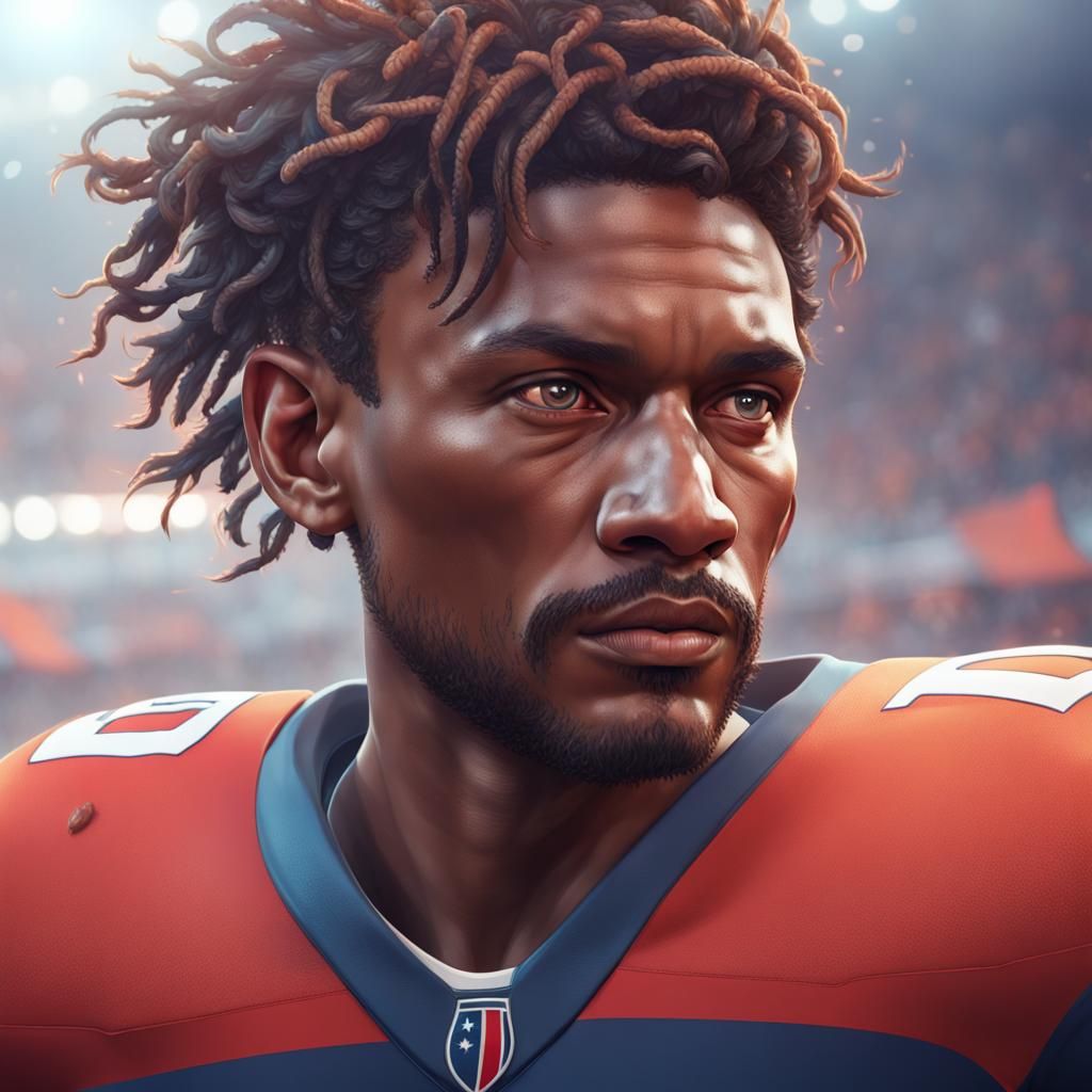 Hyperdetailed Football Portrait in Art Nouveau Style