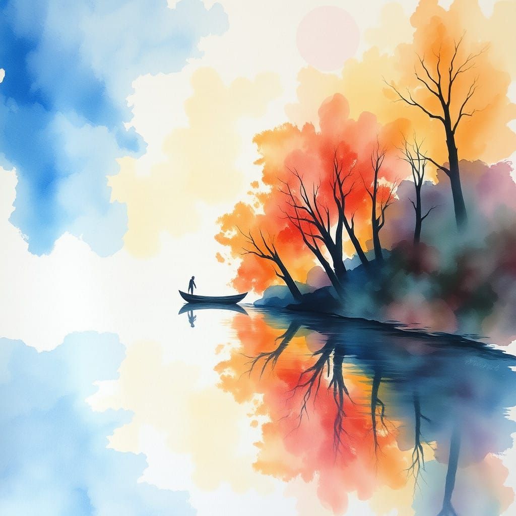 Watercolor Reflections of Serenity