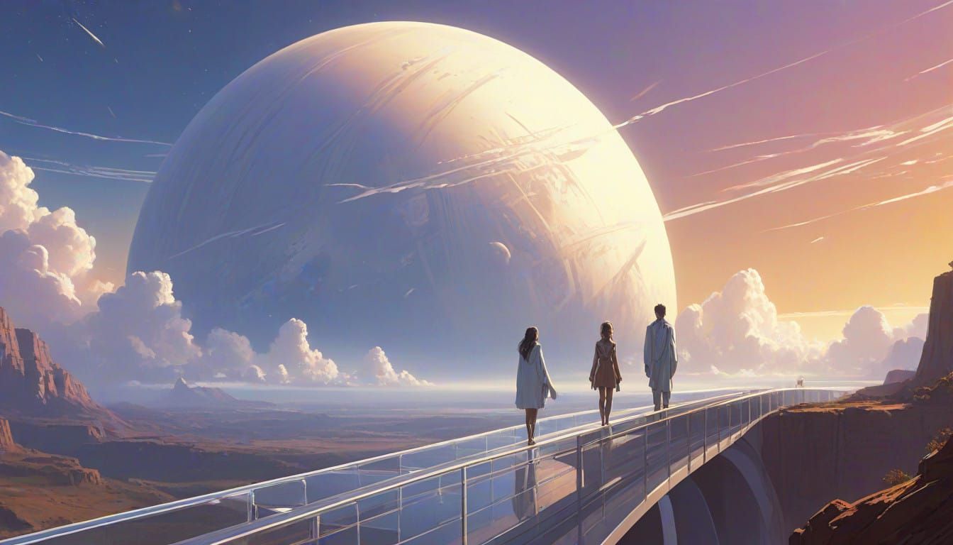 Mystical Cosmic Encounter in Ethereal Soft Focus