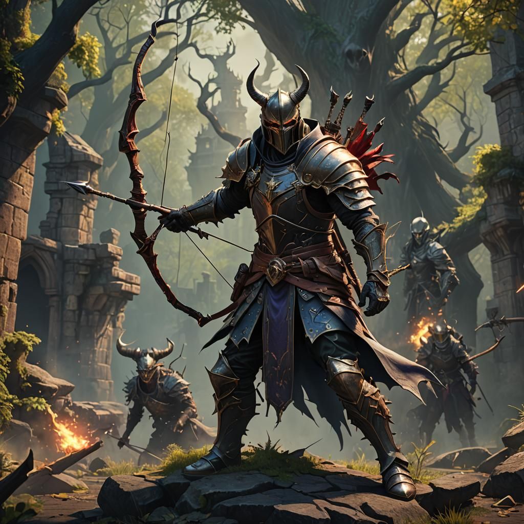 Demon Knight Archer in Detailed Fantasy Art