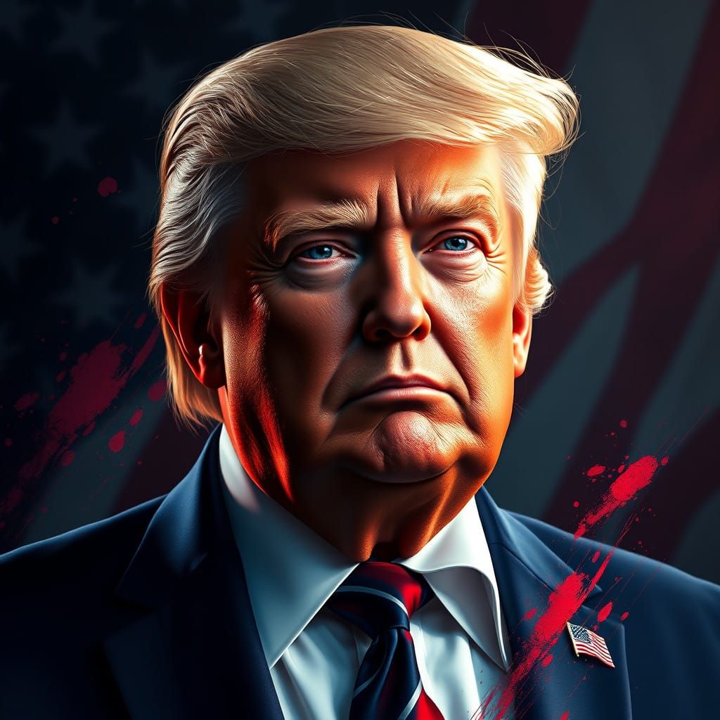 Elegant Portrait of Donald Trump in American Elegance