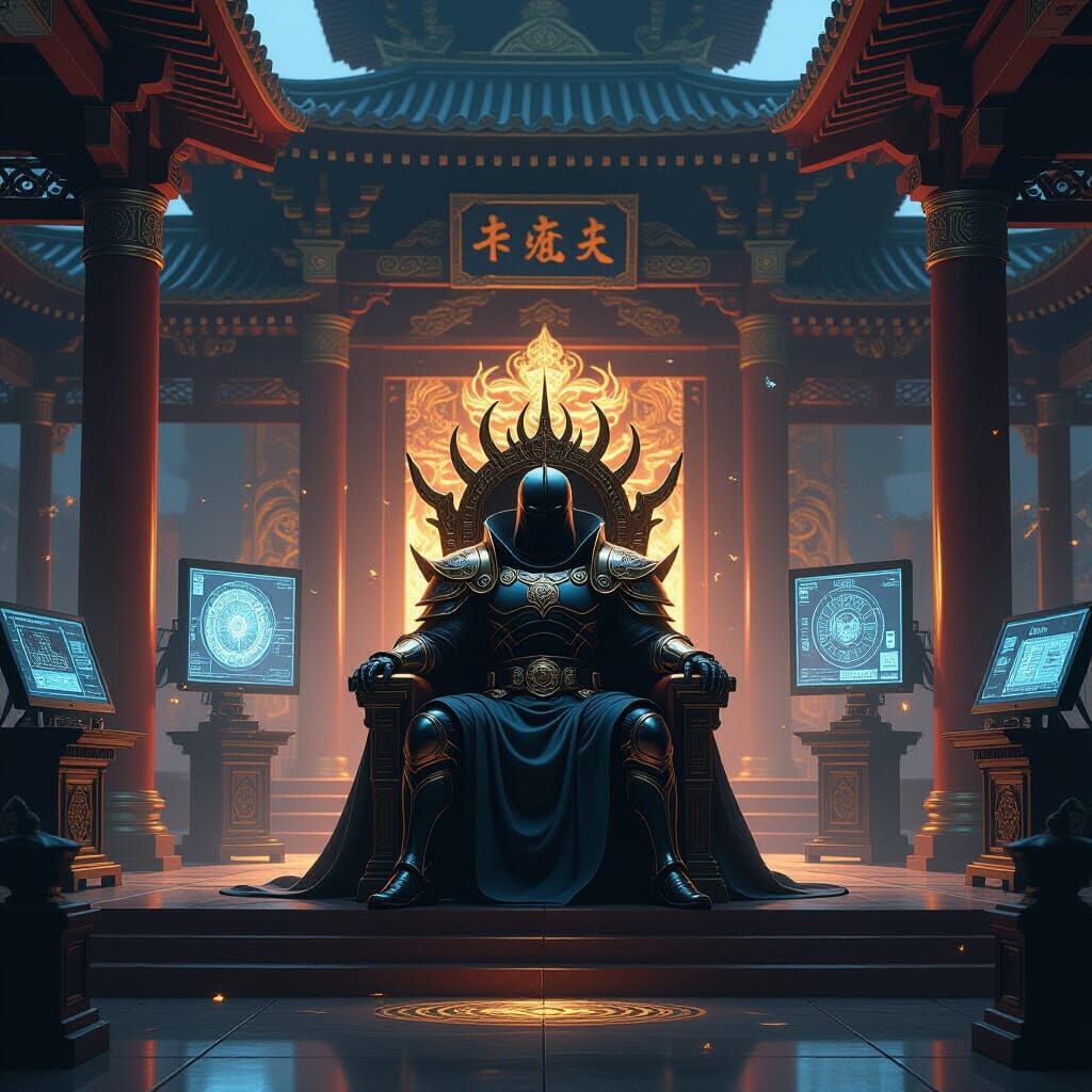 Dr Doom in High-Tech Temple Command Center