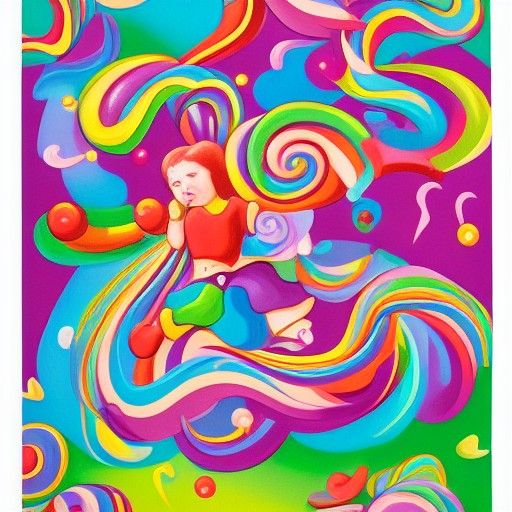 Candyland Wonderland with Gouache Swirls