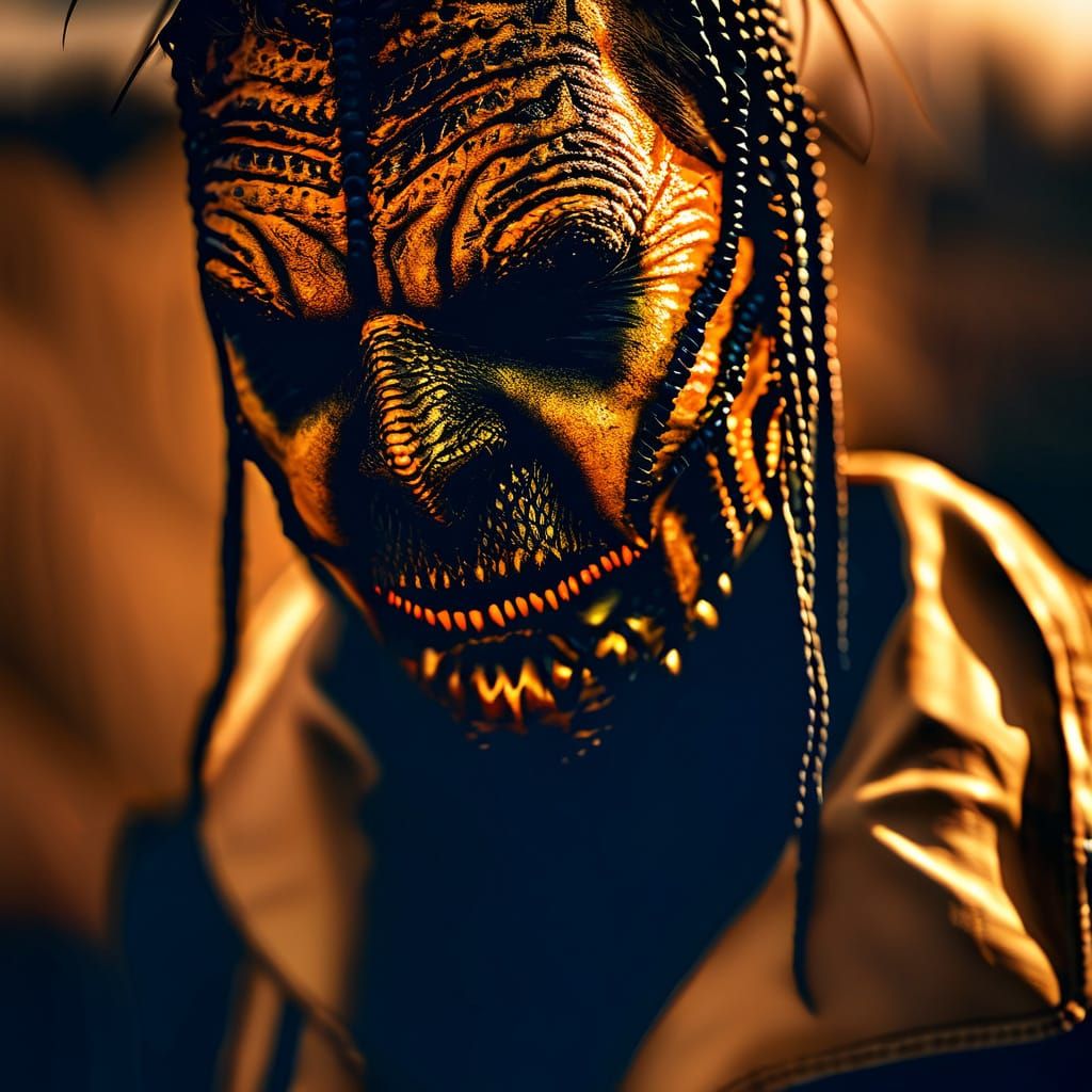 Monster in Dark Dune: A Film Noir Portrait