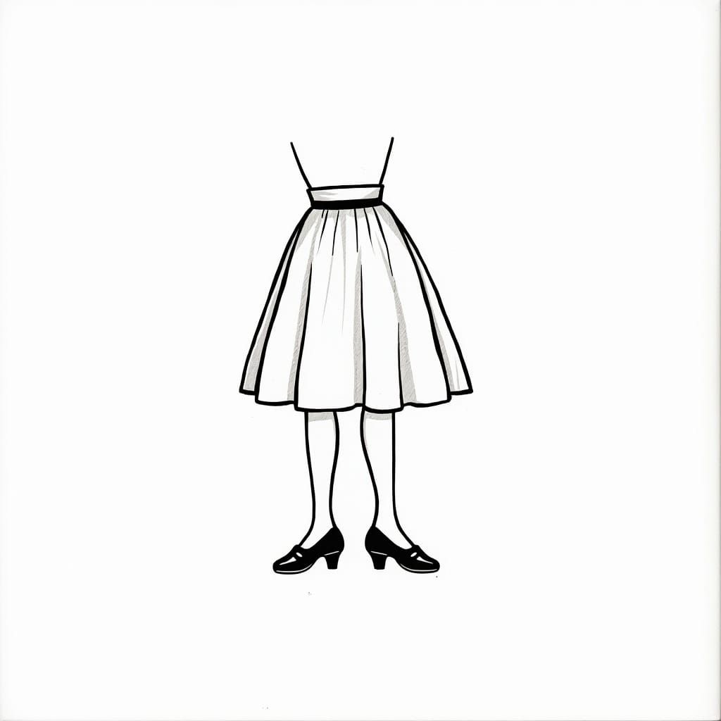 Classic 1950s Girl in Poodle Skirt and Saddle Shoes