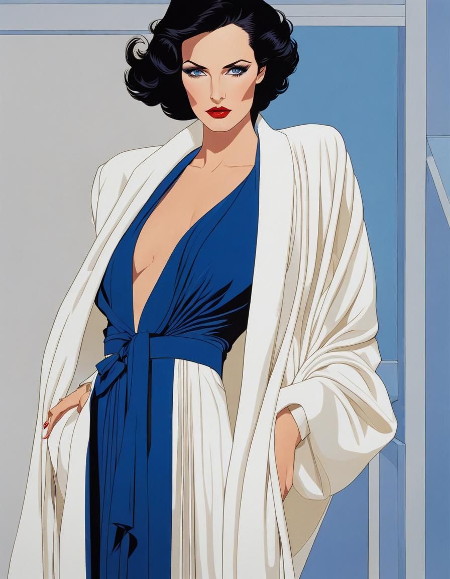 Fashion Illustration of a Powerful Brunette Woman