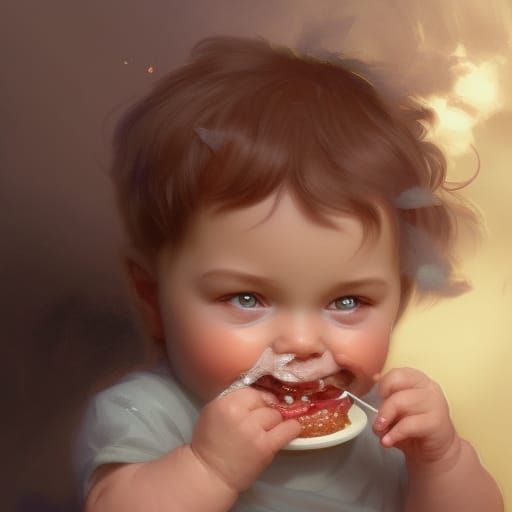 Baby's First Cake: A Hyperdetailed Portrait