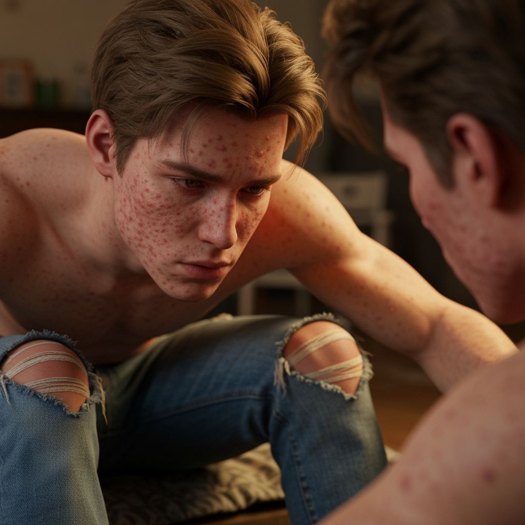 Intimate Portrait of a Youthful Man with Acne