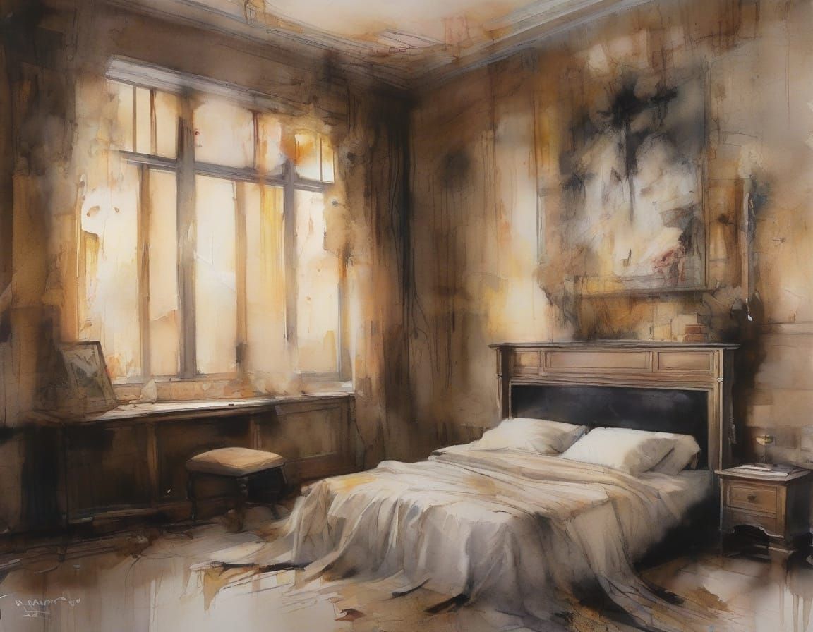 Abandoned Mansion in Deconstructive Style with Brown Hues