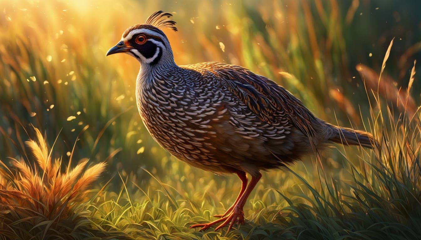 Hyperrealistic Whyte's Francolin in Vibrant Savannah