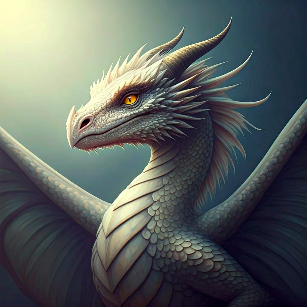 Surrealist Winged Dragon Embarks in Dreamlike Cloudscape