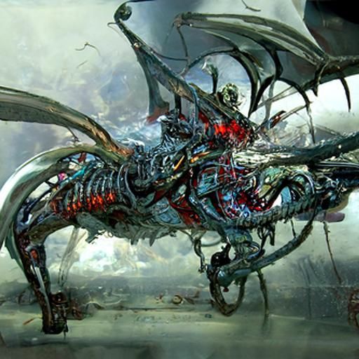 Cyborg Zombie Dragon in Surrealist Style