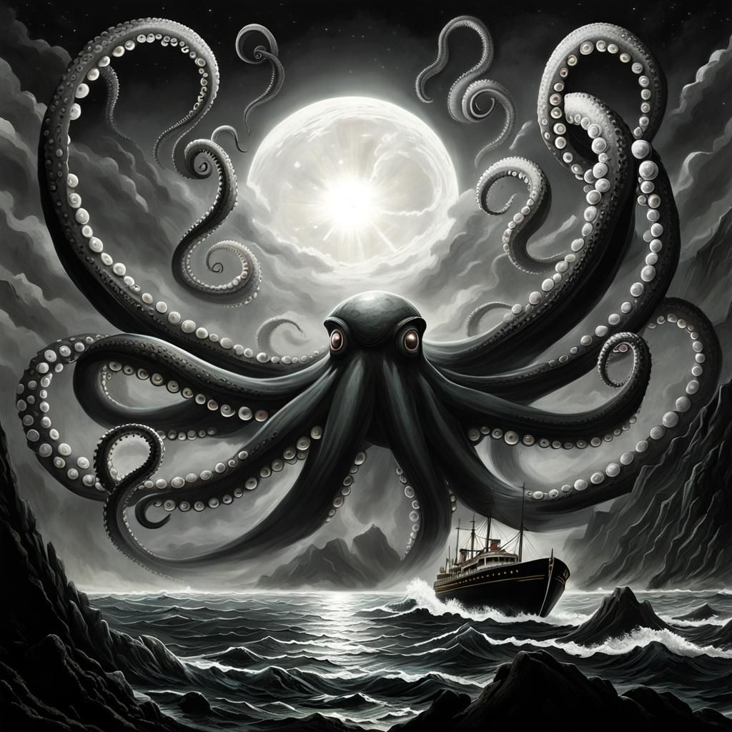 Giant Sky Octopus with Solitary Eye