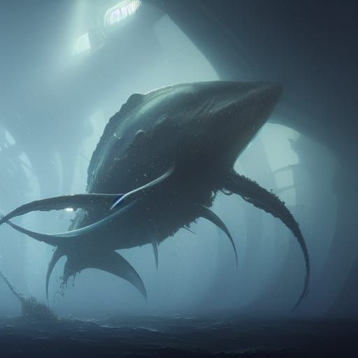 Deep Sea Creatures in Dark Fantasy Style