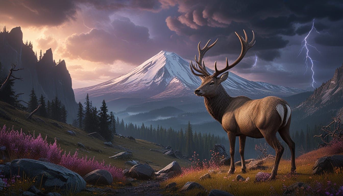 Snow-Covered Fantastical Landscapes with Glowing Fauna